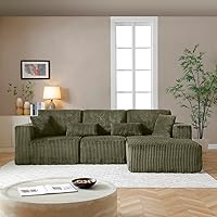 Vista 29 de Sofá seccional Cloud de 96 pulgadas, moderno sofá modular con asiento profundo, sofás de pana sin hueso con diván en forma de L para sala de estar