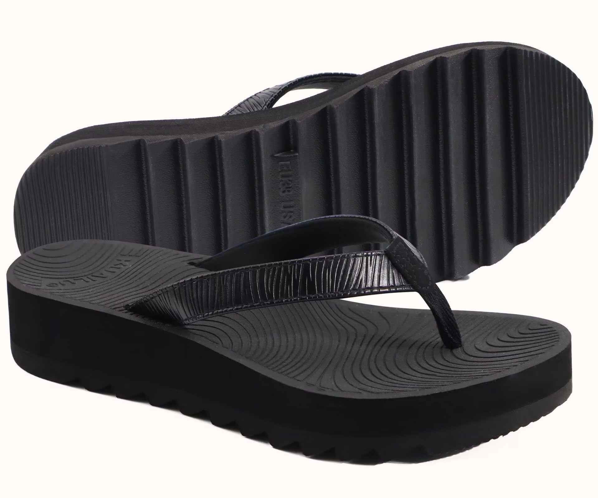 KuaiLu Chanclas Mujer Moda Plataforma Ligero Yoga Mat Flip Flops Dressy Verano Playa Tanga Sandalias, Suave Cómodas Cushión EU 36-43