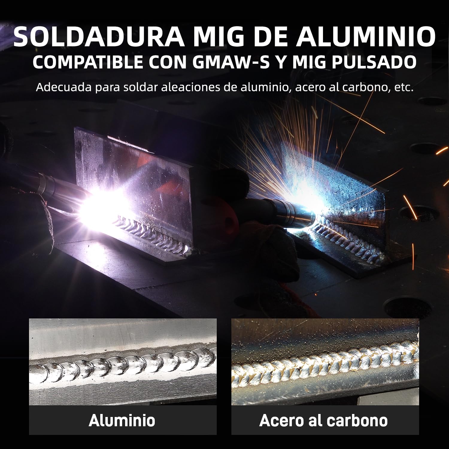 ANDELI Soldador Multifuncional 6 en 1 230V 160A – Maquinaria Combinada Soldador de Aluminio HF TIG/MIG/MMA+Flux Core, Cortador de Plasma 40A, Arco Pulsado, Inversor IGBT MCT-416P