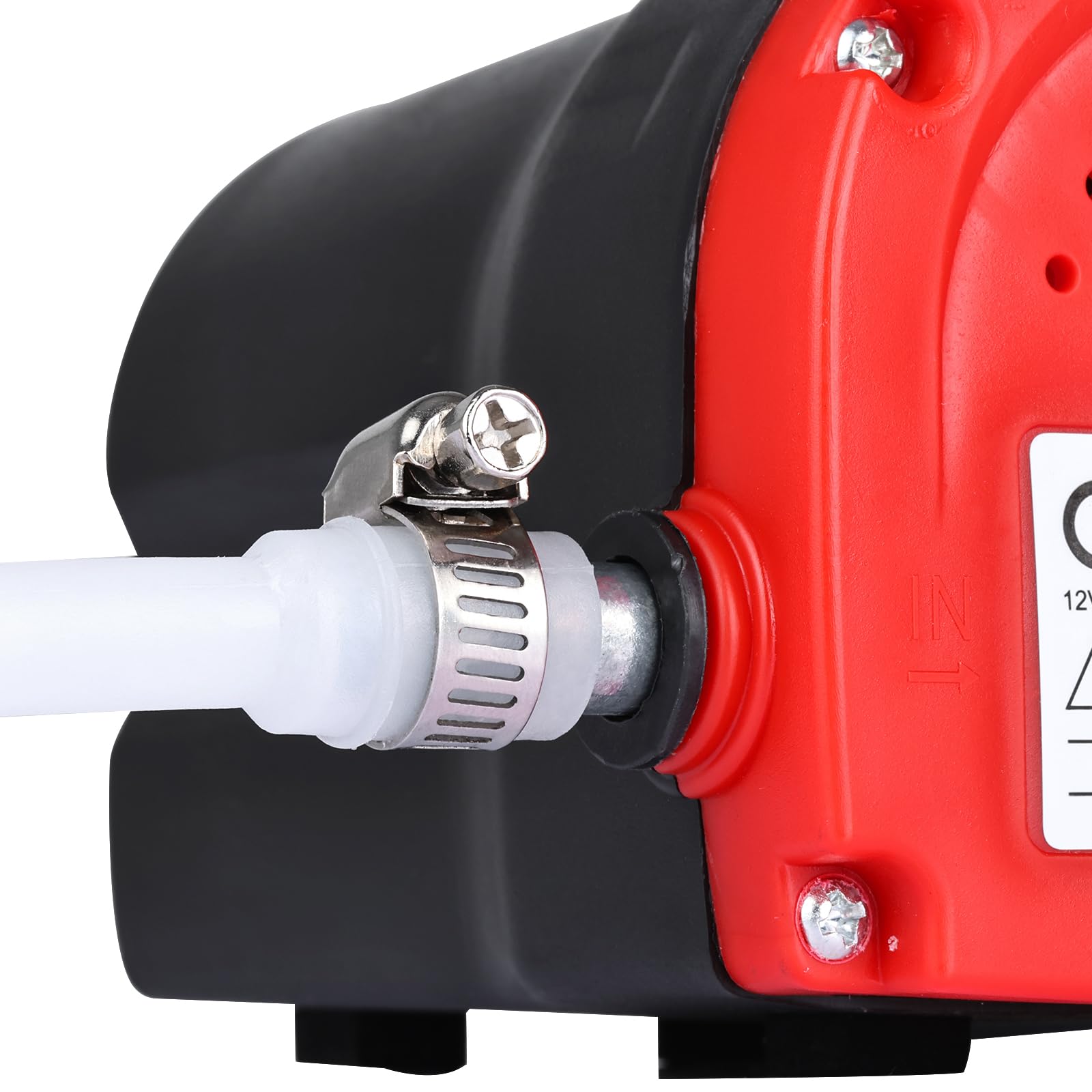 BOOMSTART Pompa do wymiany oleju ekstraktor 12 V 60 W diesel płyn scavenge siła ssąca pompa do przepompowywania paliwa z rurami do łodzi, węży, ciężarówek, RV, ATV (czerwona)