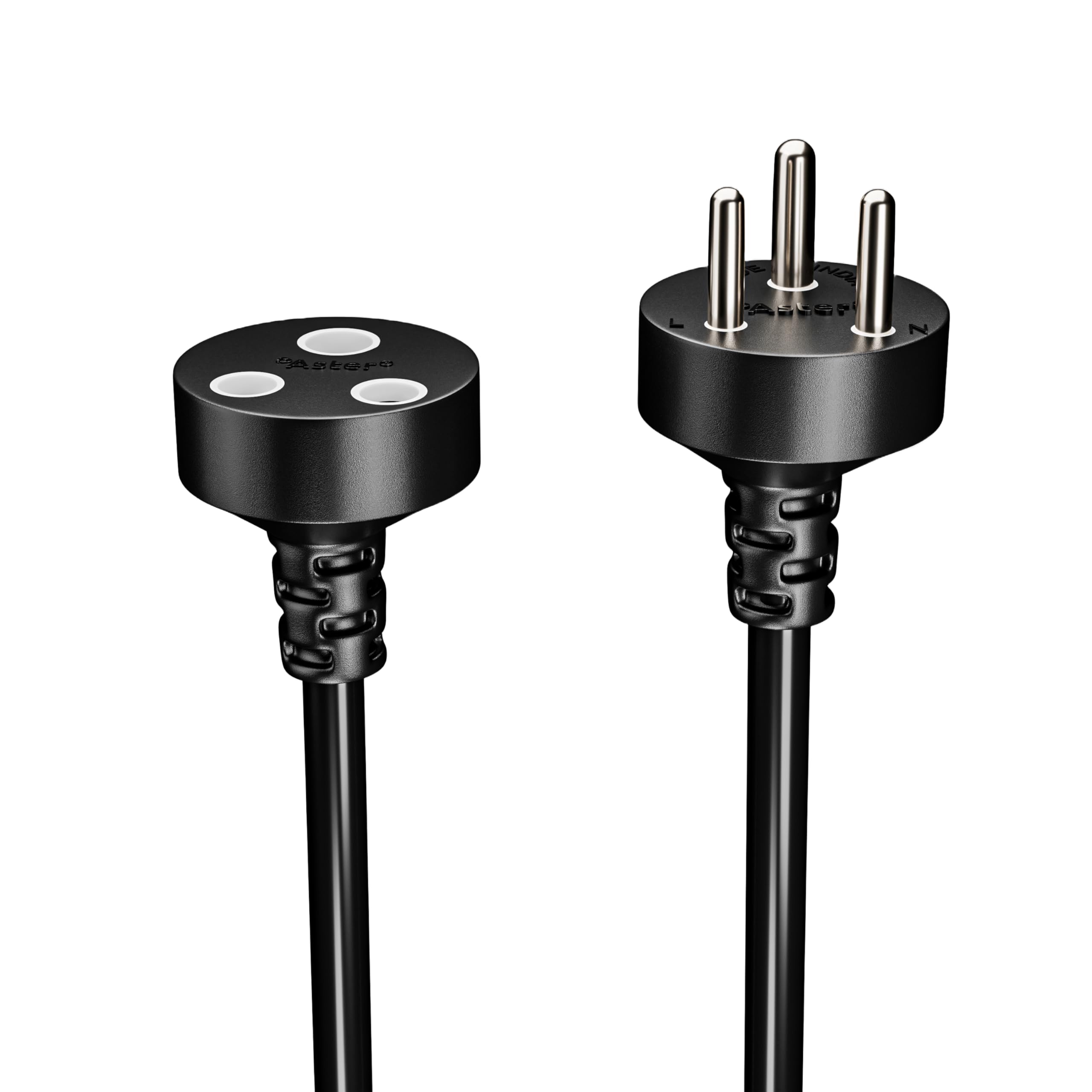 Amster 3 Meter Heavy Duty Extension Cord with Single Outlet, 10A, Expandable 3-Pin Plug for Indoor & Outdoor Use (Black) 1