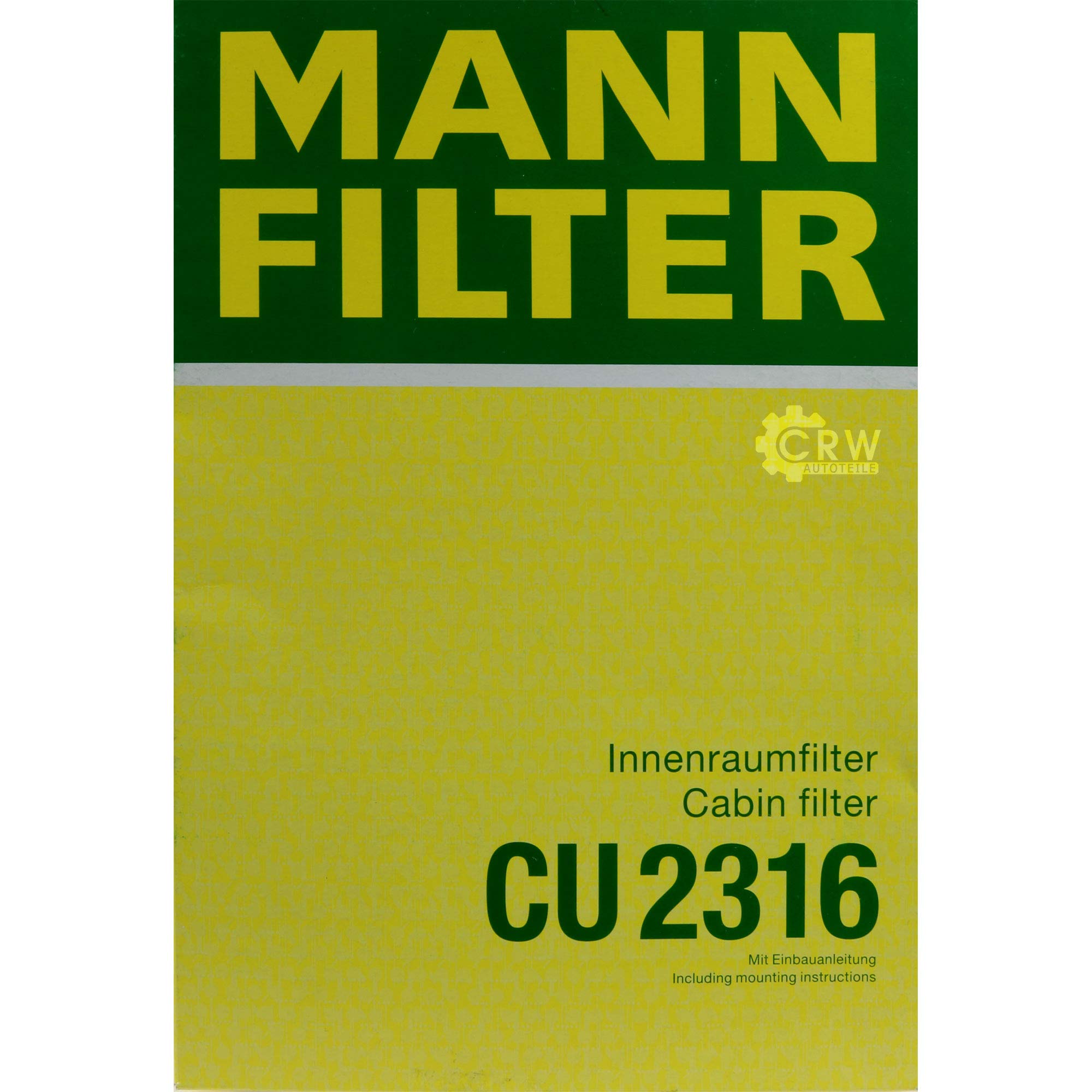 Paquete de inspección Kit de mantenimiento de filtros con filtro de aceite W 79, filtro de aire C 2538, filtro de combustible P 733/1 x, filtro de habitáculo CU 2316, tornillo de cierre