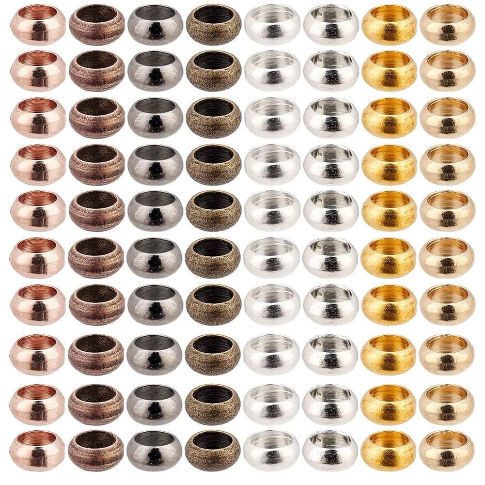 PH PandaHall 60 perline a crimpare, in ottone, 4 x 3 mm, in