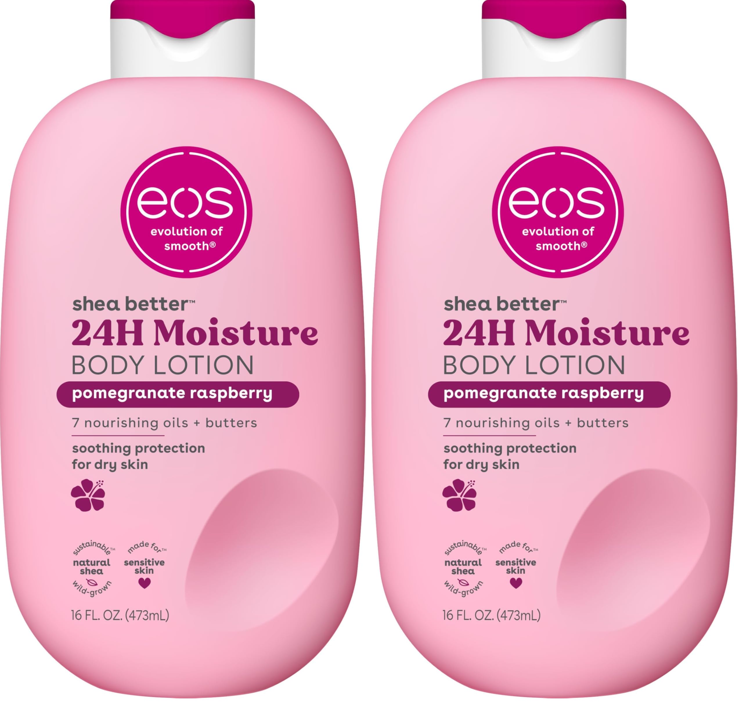 eos Pomegranate Raspberry Body Lotion 16 fl oz (Pack of 2) | Hydrating Skin Care for All-Day Moisture - main product image