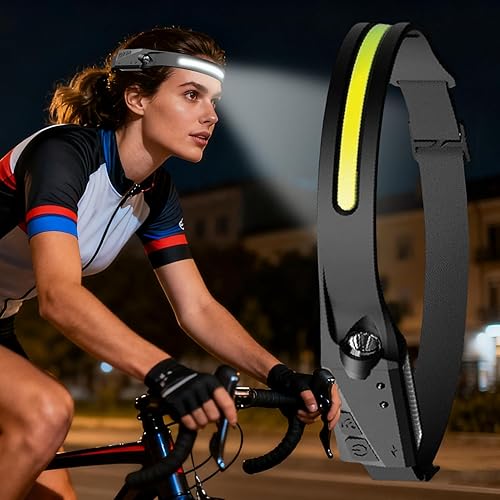 Miniatura 4 de Lámpara de cabeza  LED impermeable con sensor de movimiento, luz recargable por USB  Equipo al aire libre para camping, correr por la noche,