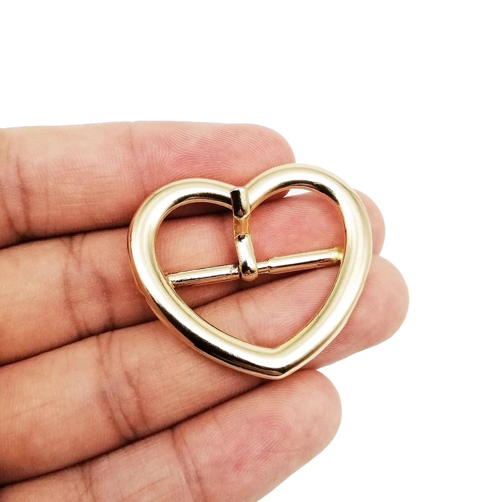 Fibbie per cintura, 20 pezzi, in metallo, larghe 20/24/31/39 mm, a forma di cuore, con perno a rullo, anello a scatto per borsa in pelle, tracolla, cintura artigianale