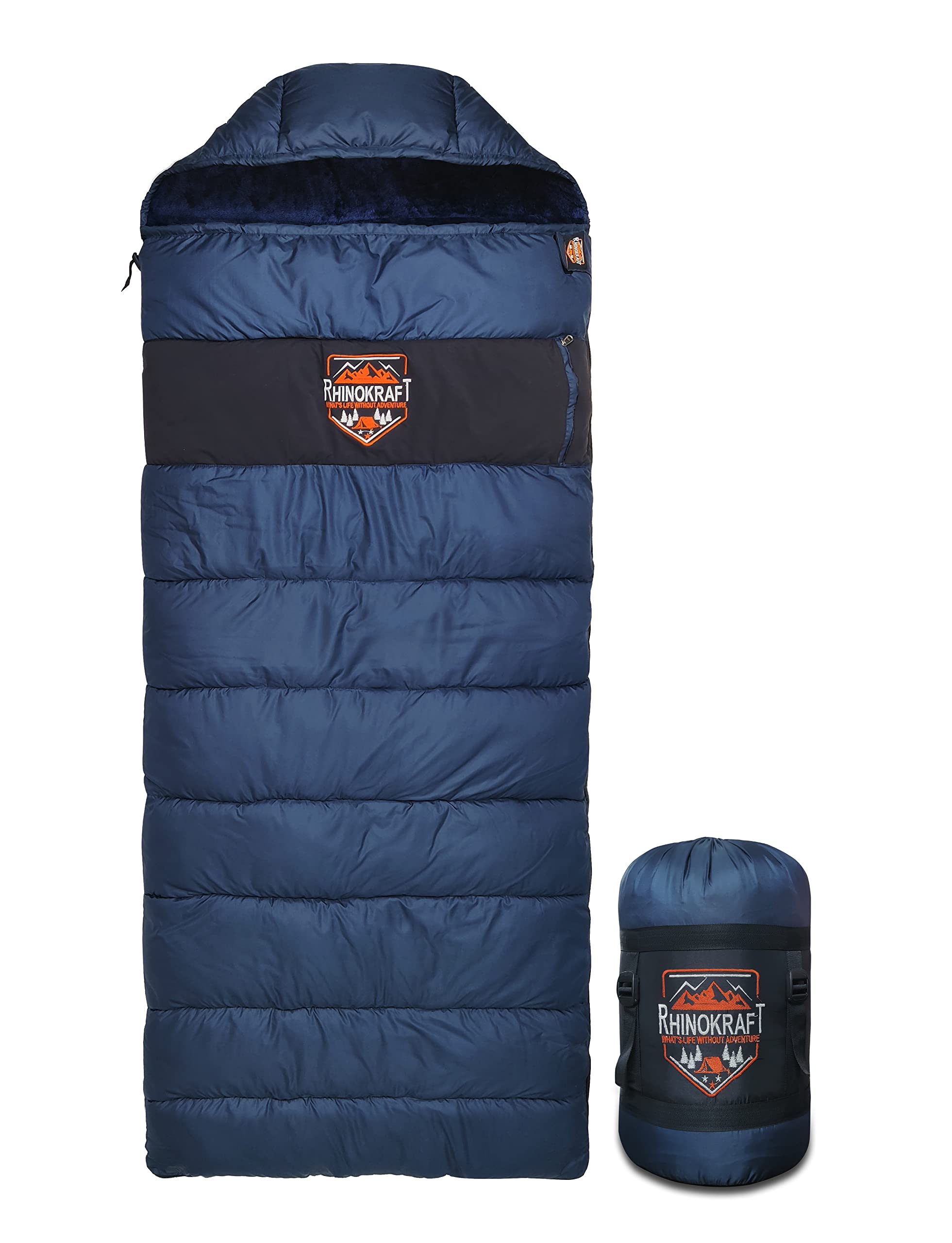 RhinoKraft -10 Degree | Soft Fur Lining | Extra Large Size | 2.4 Kg Weight | Soft and Warm Sleeping Bag for Adventure | Camping, Trekking and Outdoor Activity (B0BGXPKBZ2) Amazon Price History, Amazon Price Tracker