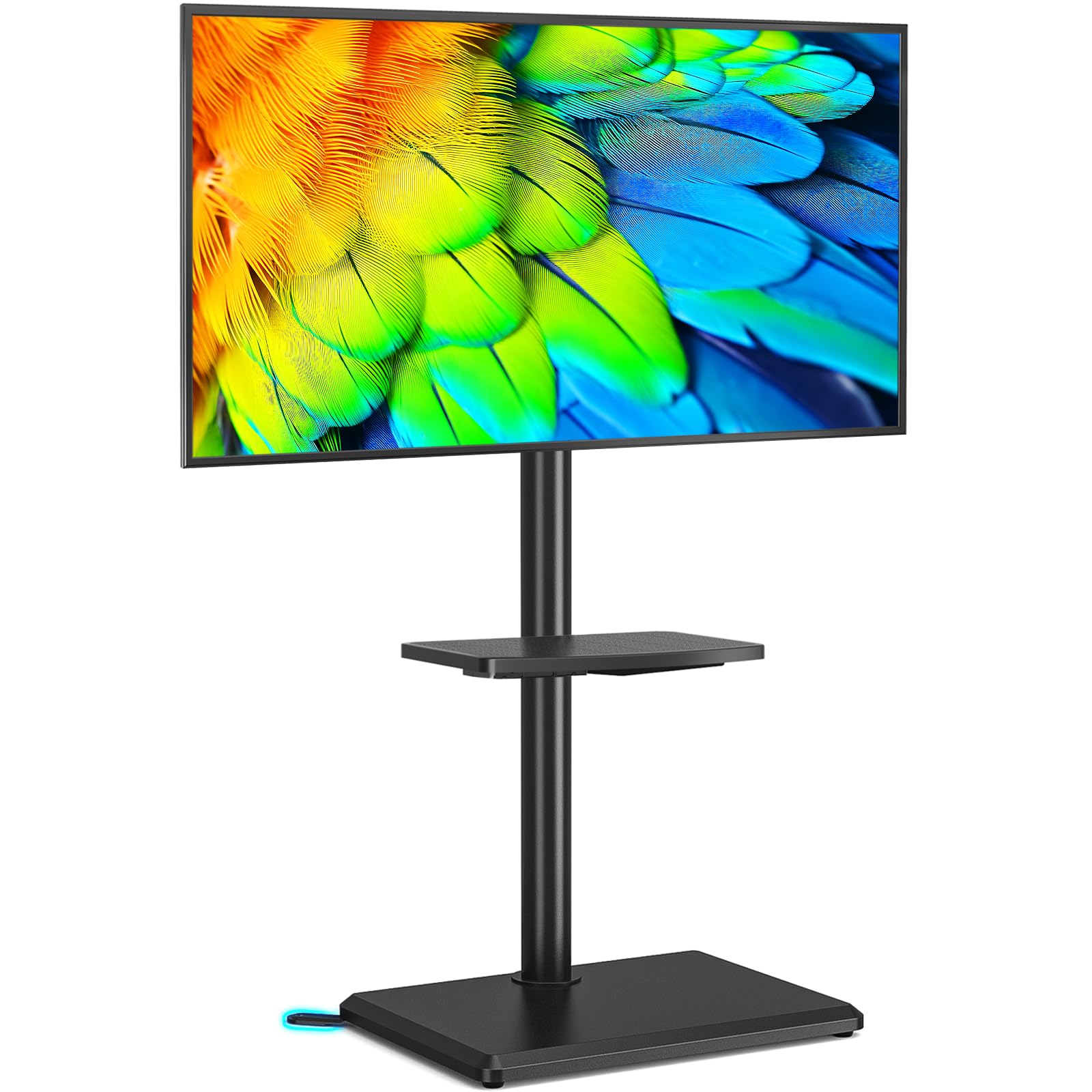 Photo 1 of ***MINOR DAMAGE/MISSING PARTS*** Rfiver Swivel Floor TV Stand with Mount for 32-60 Inch TVs up to 88lbs, Height Adjustable TV Mount with Wood Base & Shelf, Space-Saving Design Tall TV Stands for Living Room, Bedroom, Corner