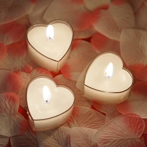 Efavormart - Paquete de 12 velas blancas en forma de corazón para cumpleaños, propuesta, boda, fiesta, compromiso y decoración de mesa