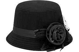 XYIYI Womens Black Fedora Hat