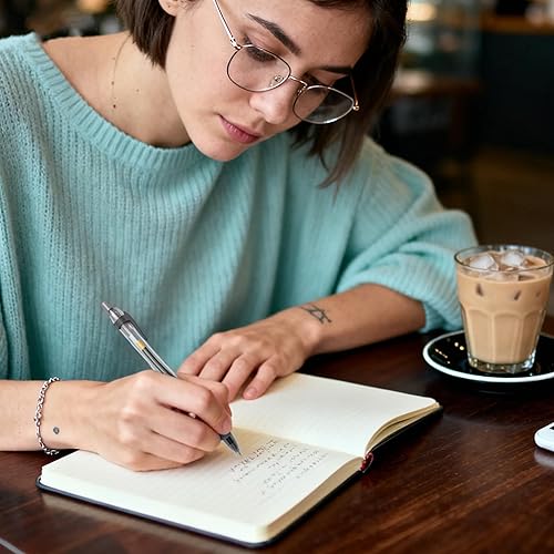 Miniatura 4 de ejet Bolígrafos de gel premium de 0.5, bolígrafos de escritura suave de punta fina, color negro, paquete de 12