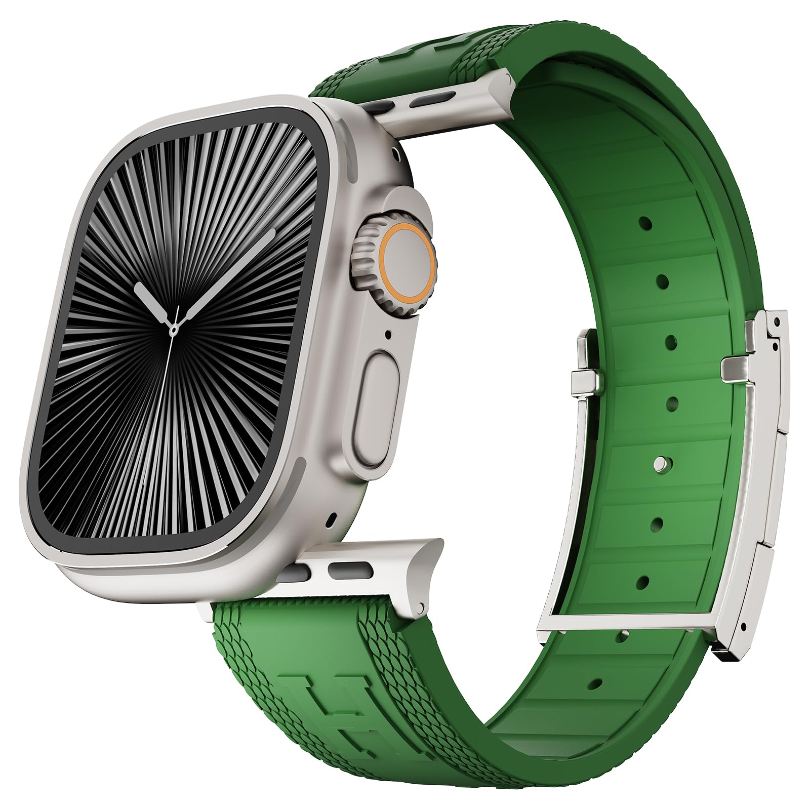 Bracelet sport en silicone compatible avec Apple Watch, bracelet de luxe à