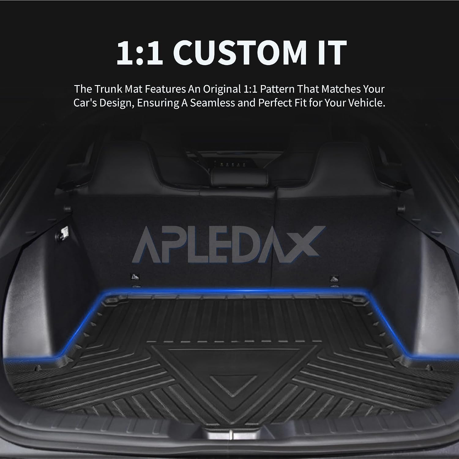 Custom Fit Rear Cargo Liner for/Tesla Model 3 Highland 2024 Waterproof Protector Floor Mat Trunk Liner Tray Heavy Duty TPE Rear Cargo Mat Accessories Black (AP-CL-TSL-3-N)