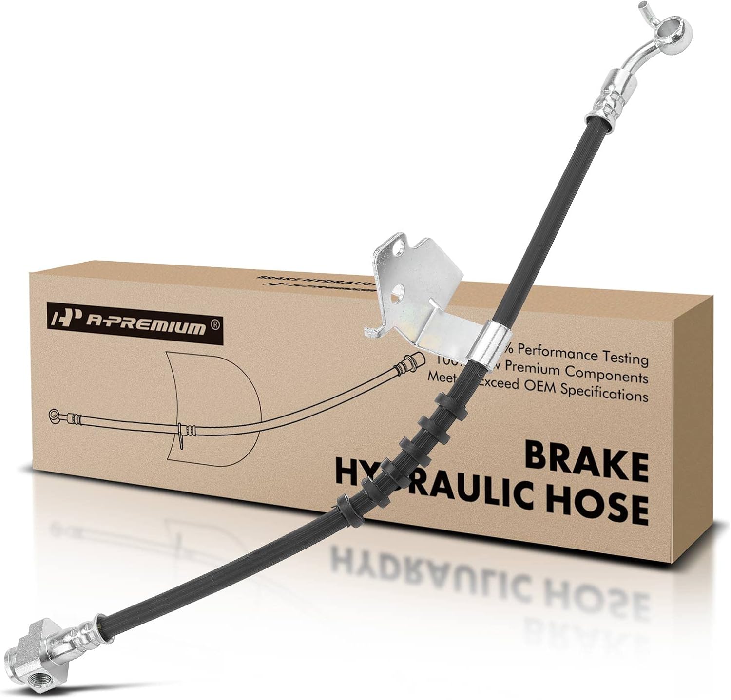 A-Premium Front Passenger Brake Hydraulic Hose Compatible with Select Ford, Lincoln and Mercury Models - Fusion 2010-2012, MKZ 2009-2012, Milan 2010-2011 - Replace# AE5Z2078F