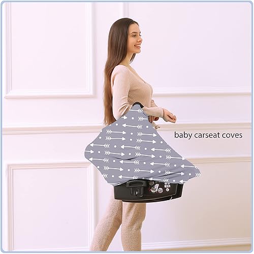Miniatura 10 de Fundas de asiento de automóvil para bebés, toldo de lactancia multiuso, fundas de lactancia materna, regalos de baby shower para niños y niñas