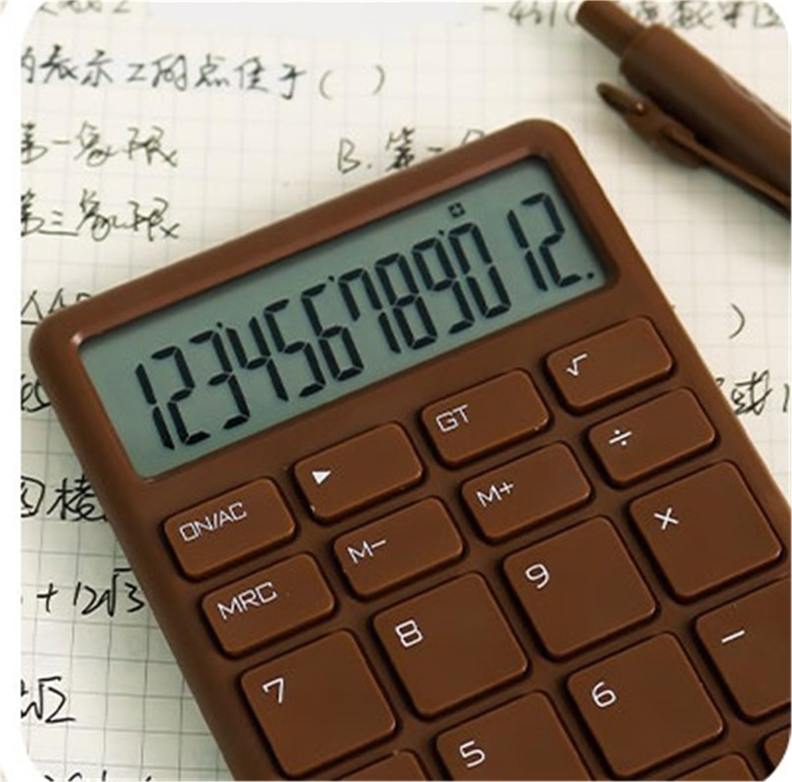Herramientas De CáLculo Calculadora Multifuncional con Pantalla De 12 Dígitos For Oficina Financiera Portátil For Estudiantes Adecuadas para Colegio Y Hogar(Bruin)