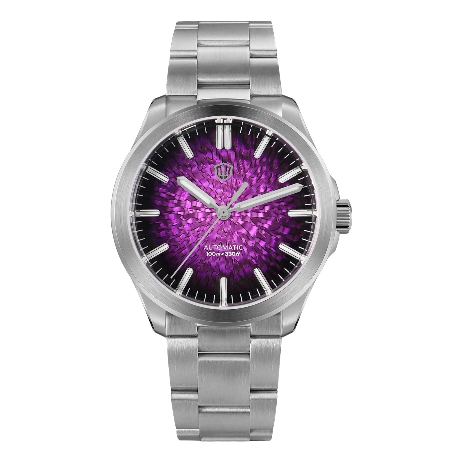 watchdives Automatic Watch for Men, WD0005 Sport Watch NH35 Mechanical Dress Wristwatches 39mm Domed Sapphire Crystal Luxury Watches (Gradient Purple)