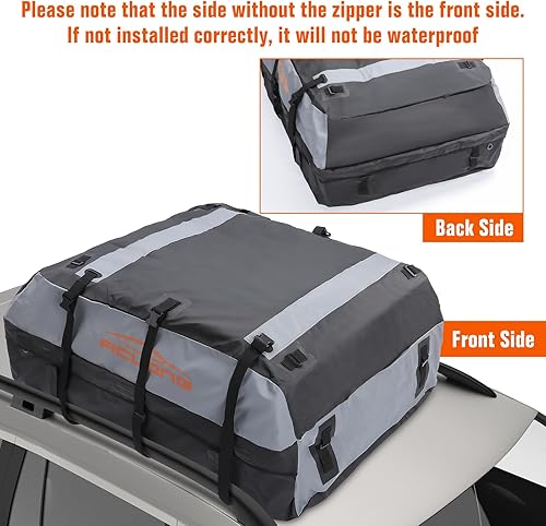 Miniatura 6 de ACLONG Bolsa de techo de coche de 21 pies cúbicos 840D impermeable para todos los autos consin bastidores, incluye bolsa de almacenamiento