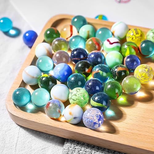 Miniatura 3 de POPLAY 78 canicas de vidrio coloridas, canicas de 58 pulgadas a granel para niños, juegos de canicas para manualidades, decoración del hogar,