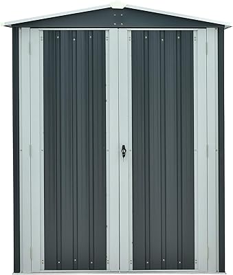 Amazon Com Rubbermaid Vertical Resin Weather Resistant Outdoor Garden Storage Shed 2x2 5 Feet Olive And Sandstone Storage Cabinet Garden Outdoor