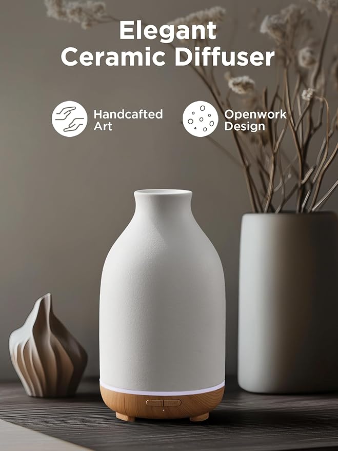 Difusor de Aromas InnoGear, 150ml Cerámica, 2 Modos, Apagado Automático, Blanco miniatura 5