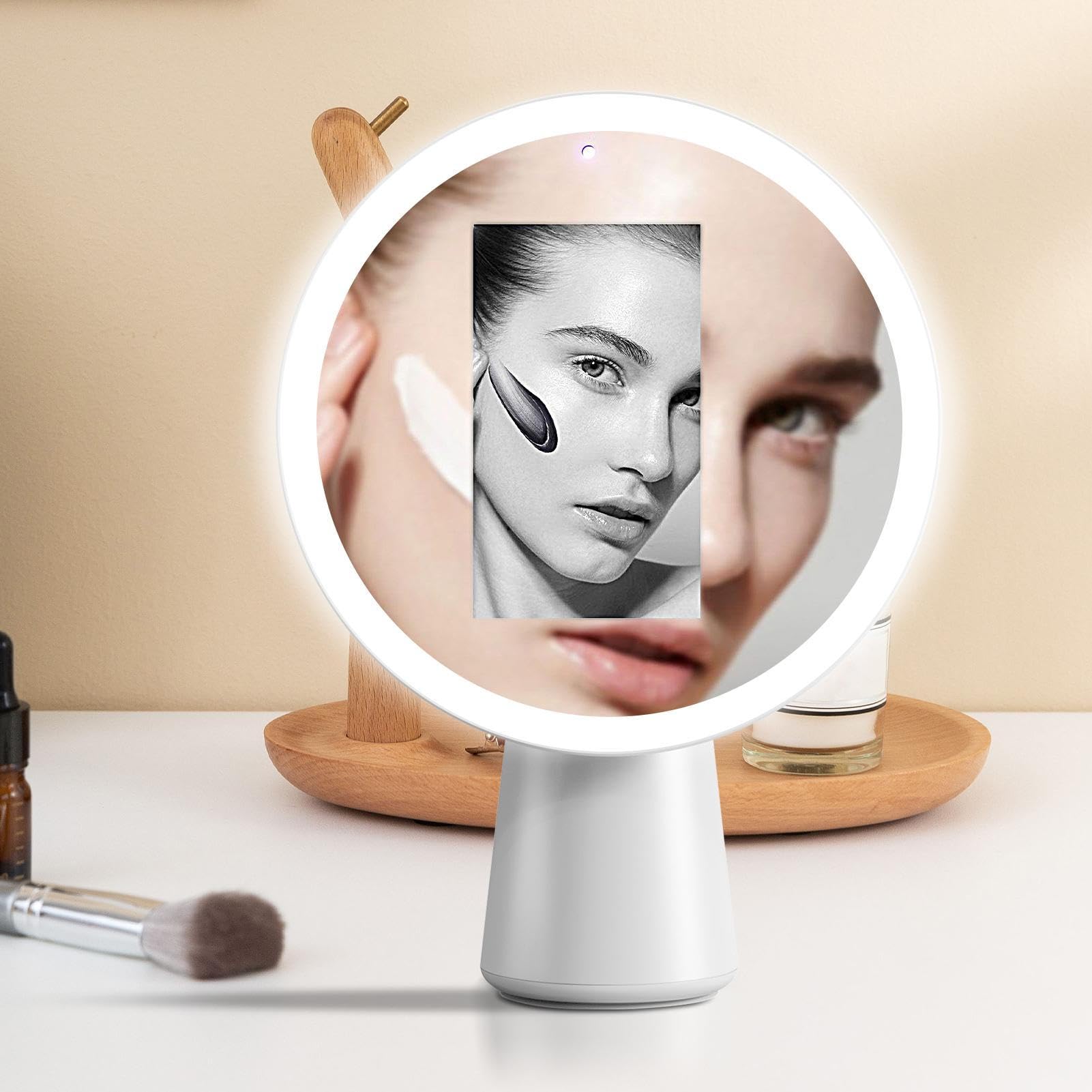 Genérico Espejo de Maquillaje Regulable, Aumento y Alta Definición | Espejo de tocador de sobremesa con luz mujeres damas madre novia viaje dormitorio vestidor