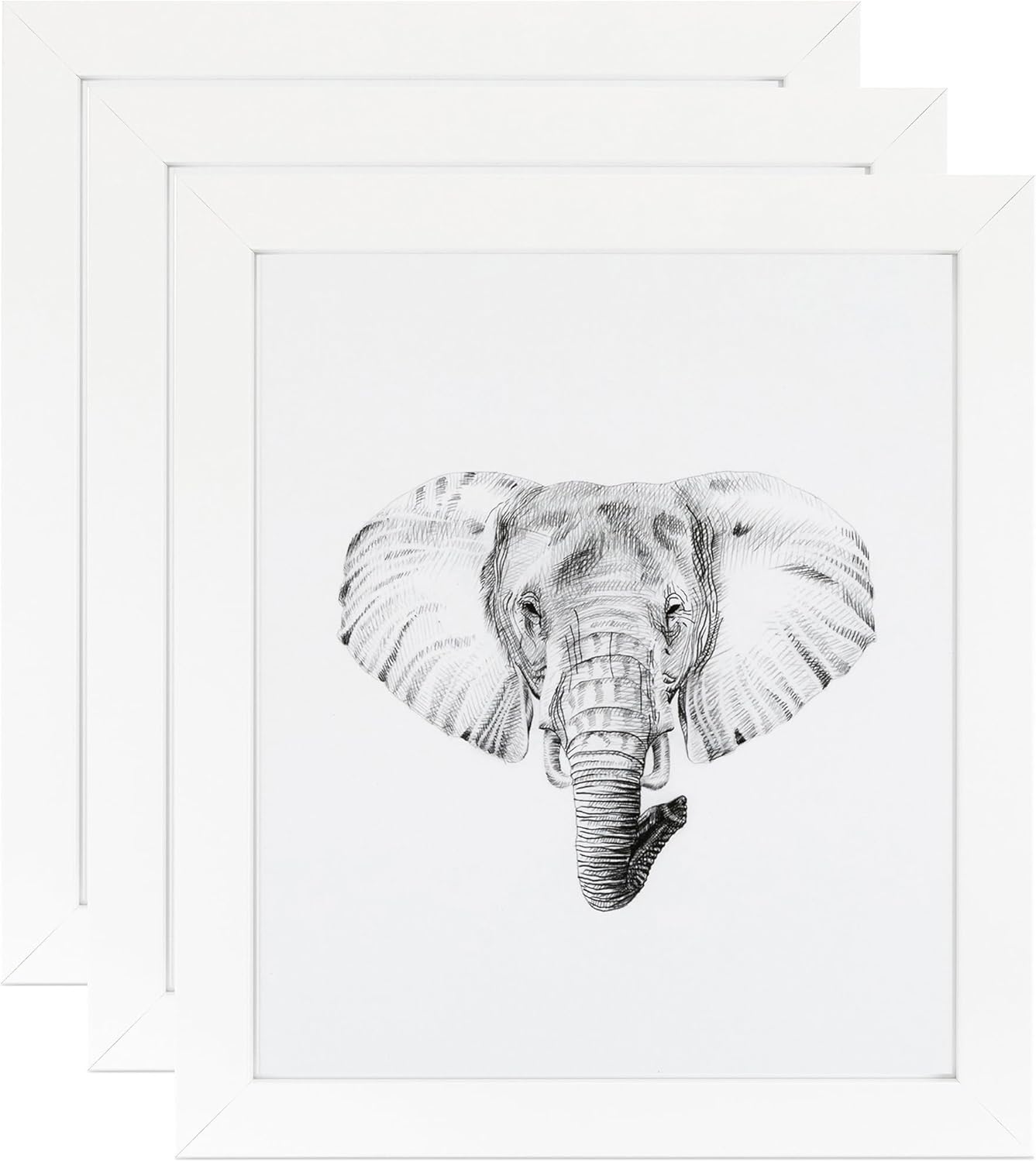 ArtToFrames 13x19 Inch White Picture Frame, 3 - Pack, This 1.25 inch Custom MDF Poster Frame is White, Comes with Economy Acrylic (Frame_Pack_3_FRBW26074-13x19)