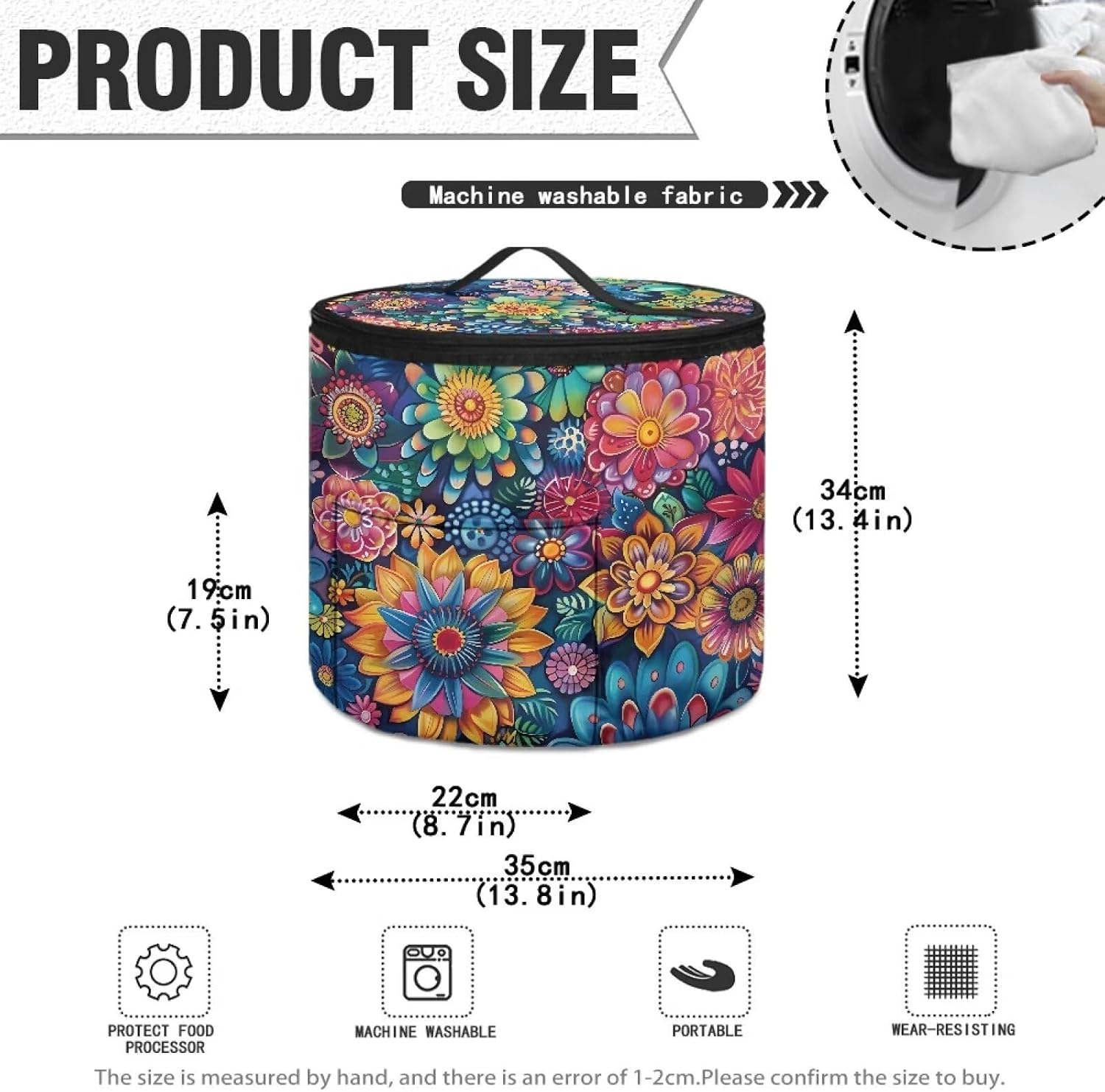 Small Appliance Covers Blooming Floral Pressure Cooker Cover Zipper Closure Air Fryer Cover Dust Cover Pressure Cooker Tote Bag Insulated Dust Cover for 6 Quart Pressure Cooker Accessories