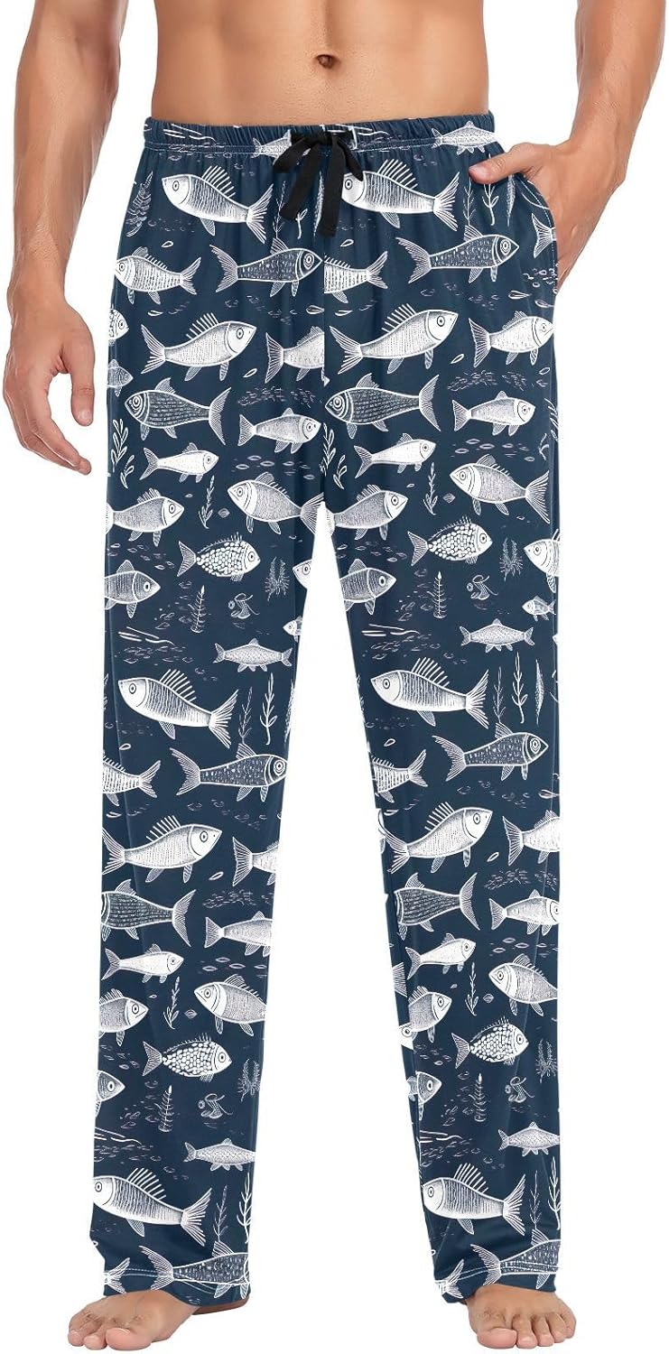 Men's Pajama Pants with Pockets,Cotton Sleep Lounge Pant Men Pajama Bottoms
