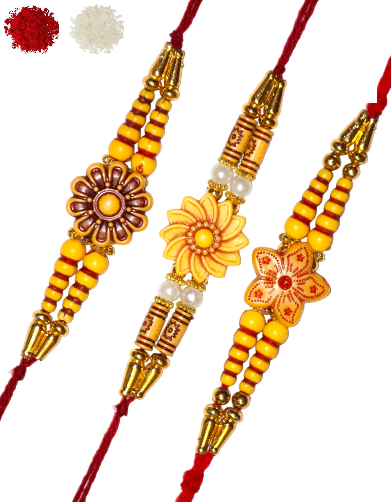 NITYAM ENTERPRISES Wooden Pearl Rakhi For Bhaiya Bhabhi | Family | Brother Rakhi With Roli Chawal | Set of 3(NE 142) For Unisex Adult (B09ZRPZCWM) Amazon Price History, Amazon Price Tracker