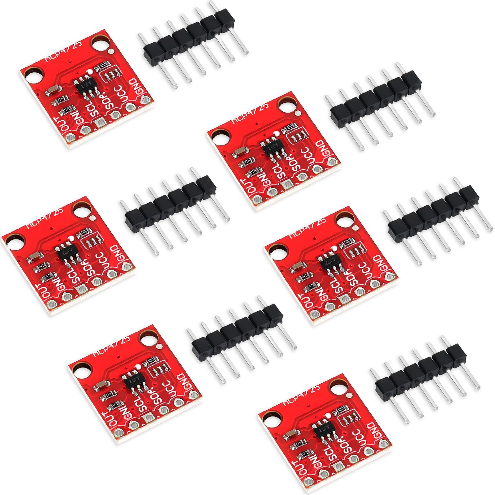YELUFT 6pcs MCP4725 DAC Breakout Module 12-bit Resolution I2C DAC Development Board 2.7V to 5.5V with EEPROM for Arduino Raspberry Pi