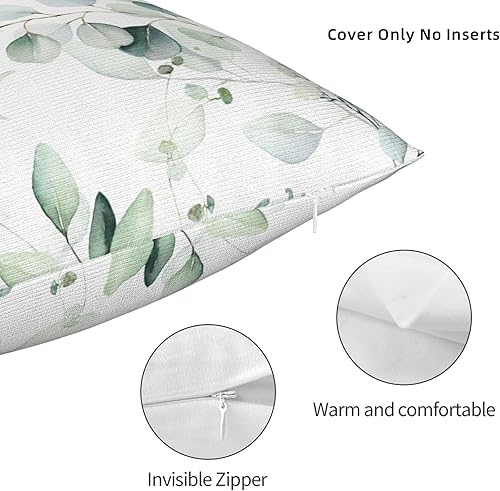 Miniatura 4 de Funda de almohada de hojas verdes salvia acuarela de 18 x 18 pulgadas para sofá, cama, decoración del hogar