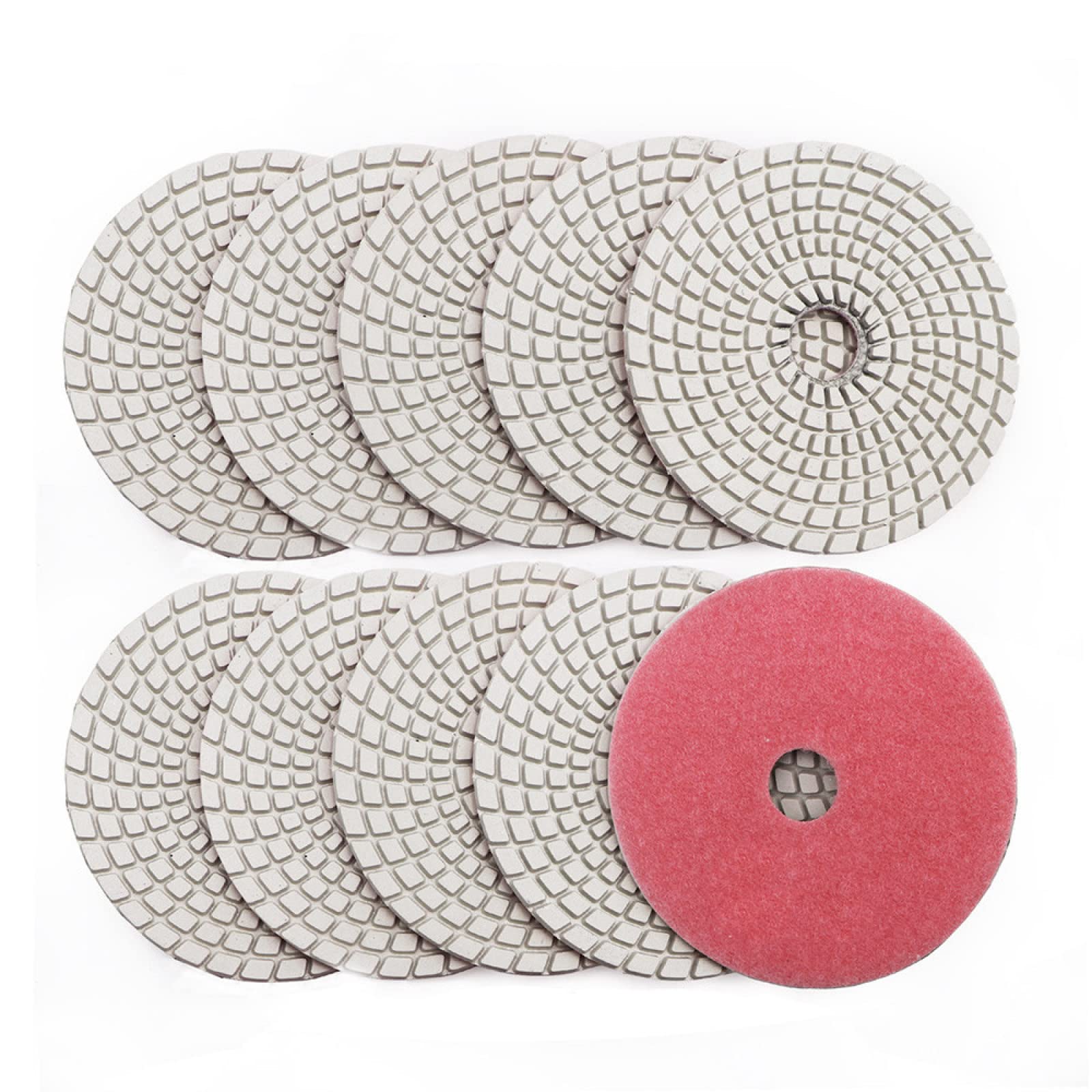 Almohadillas pulidoras de diamante, 10 almohadillas de pulido de diamante húmedas for discos de pulido de granito y mármol de 0,00 mm