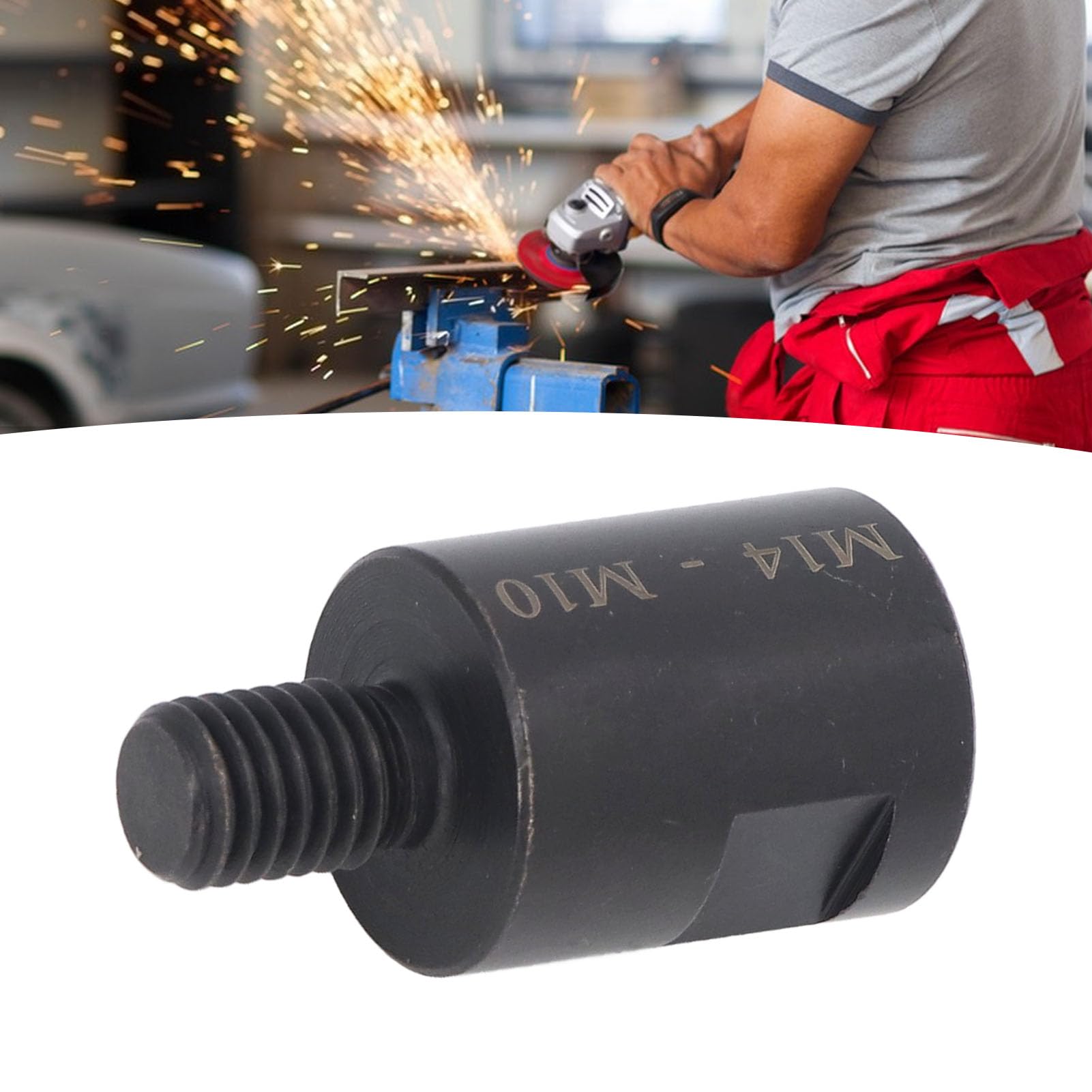 2 Pezzi Adattatore Convertitore per Smerigliatrice Angolare, Adattatore per Smerigliatrice Angolare M10-M14 In Acciaio Crv Con Connettore da Femmina A Maschio per Albero Smerigliatrice (M14 a M10)