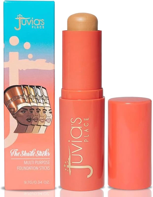 Juvia's Place The Shade Stick Foundation - Manila - Medium with Olive Undertone for Medium Skin Tones, Buildable Coverage for Foundation, Concealer & Contour, Creamy Formula, 0.34 oz