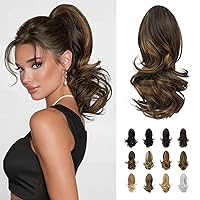 Vista 17 de Sofeiyan - Extensión de cola de caballo de 13.0 pulgadas, rizada y larga, con pinza, extensiones de pelo sintético de aspecto natural para mujer