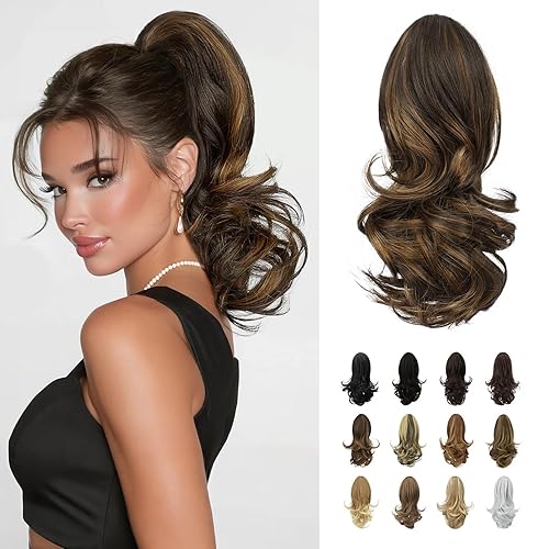 Miniatura 17 de Sofeiyan - Extensión de cola de caballo de 13.0 pulgadas, rizada y larga, con pinza, extensiones de pelo sintético de aspecto natural para mujer