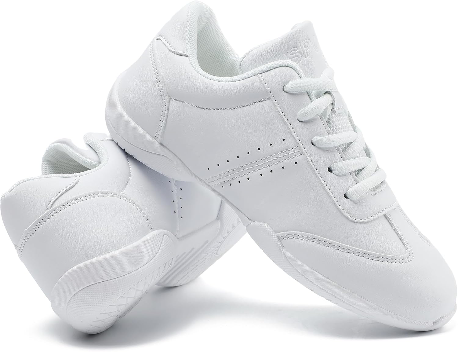 Youth Cheer Shoes Girls White Cheerleading Shoes Dance Athletic Training Breathable Fabric Dancing Lightweight Competition Comfortable Sport Kids Girls Cheer Sneakers - Image 7