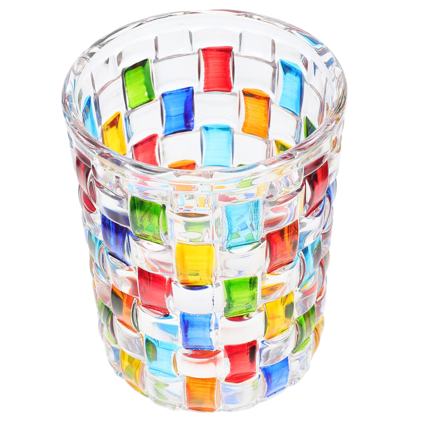 COLLBATH Hand-painted Glass Tumbler for Drinking Coffee Mug Colorful Wine Glass Multi-use Water Cup