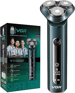 VGR V-310 Professional Men's Shaver | Cordless Rechargeable IPX7 Fully Waterproof Triple Rotary Head Runtime 200 minutes | Electric Shaver for Men’s