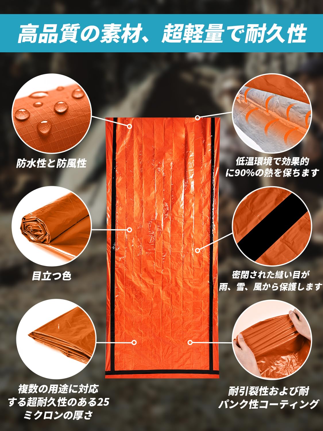 Amazon.co.jp: ELUTENG サバイバルシート ツェルト 台風対策