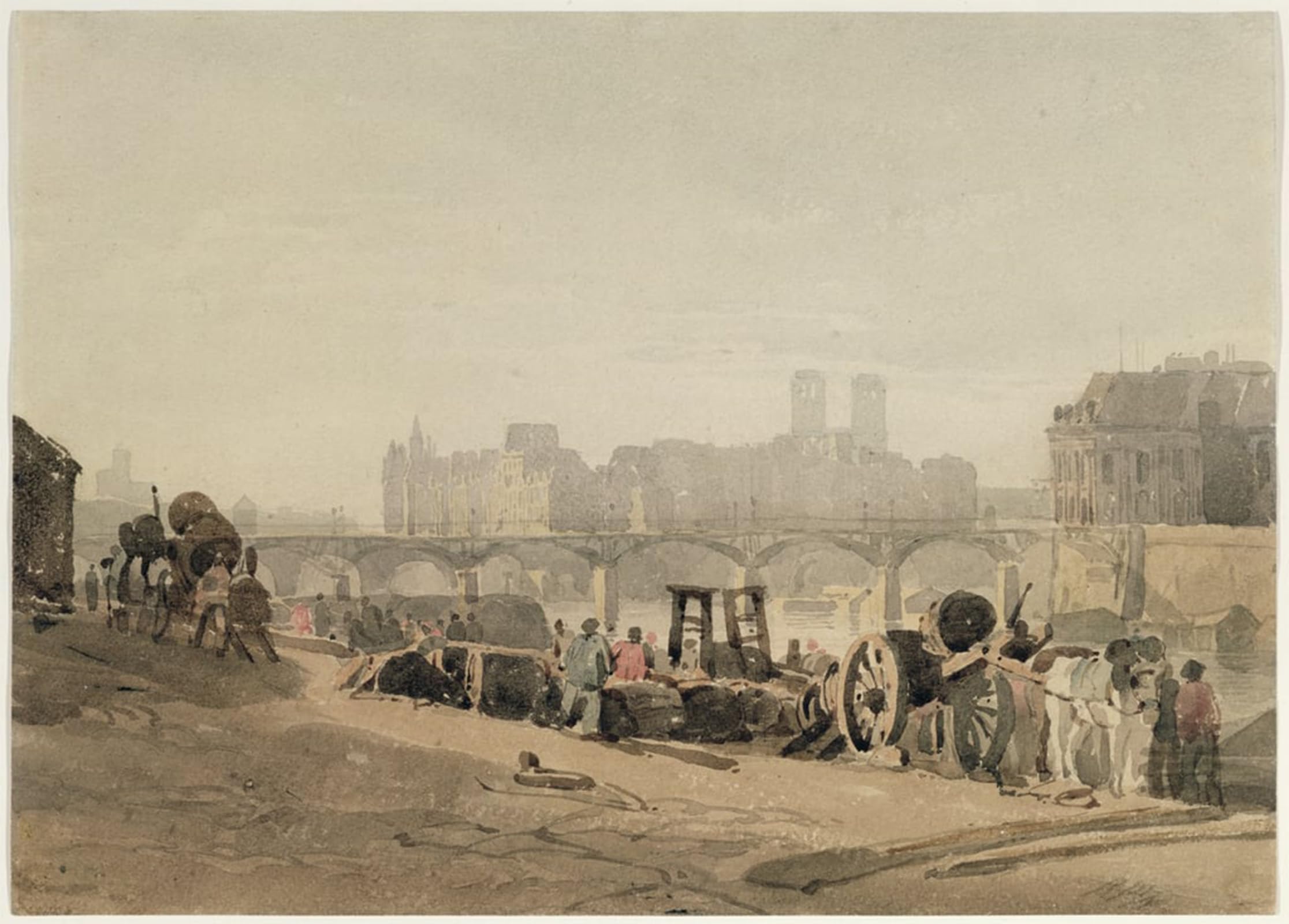 Impression prints toile Richard Parkes Bonington tableau Paris 60x90 - 5