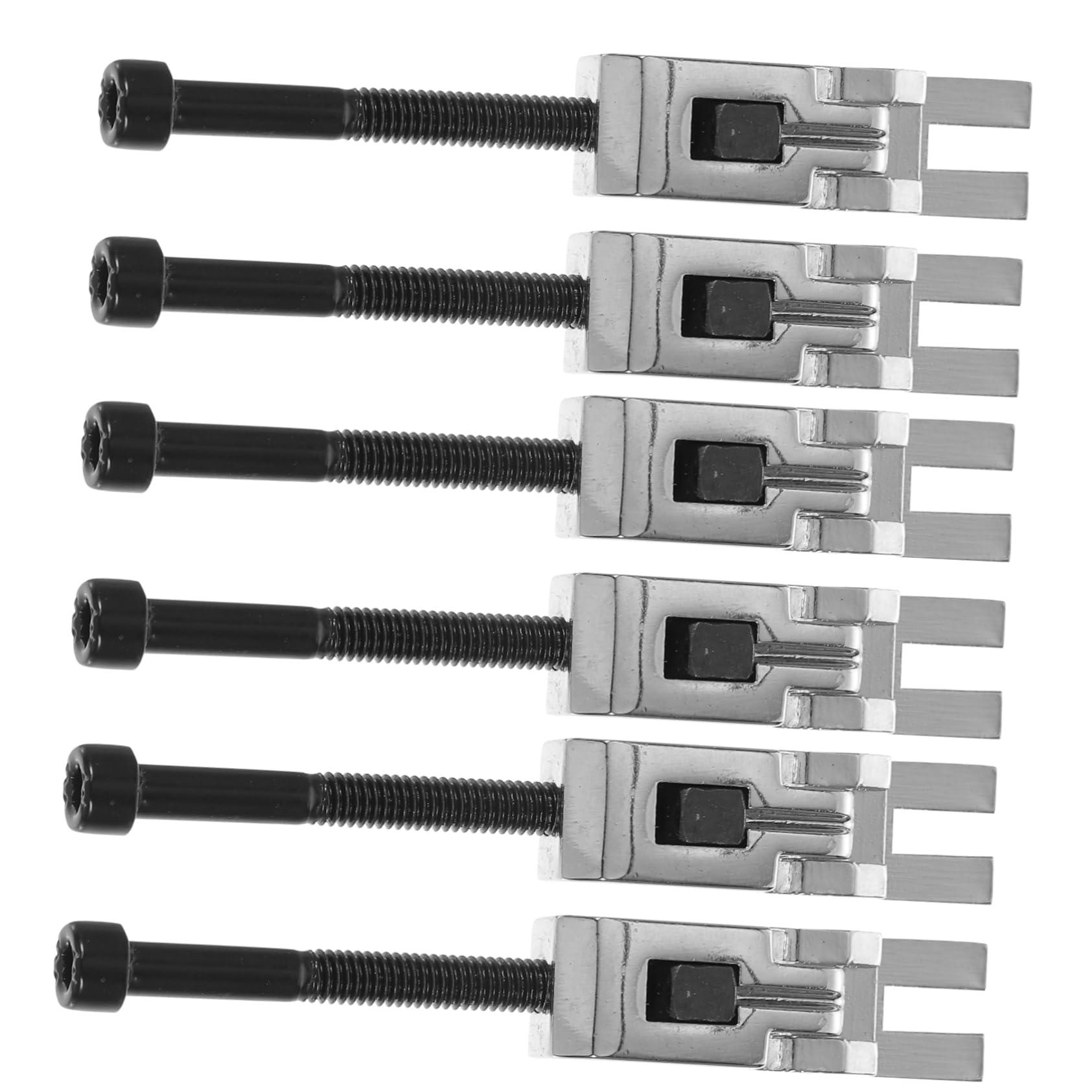 ifundom 6 Pack Double Locking Saddle Set for Guitar Tremolo Silver Metal with Screws Shims