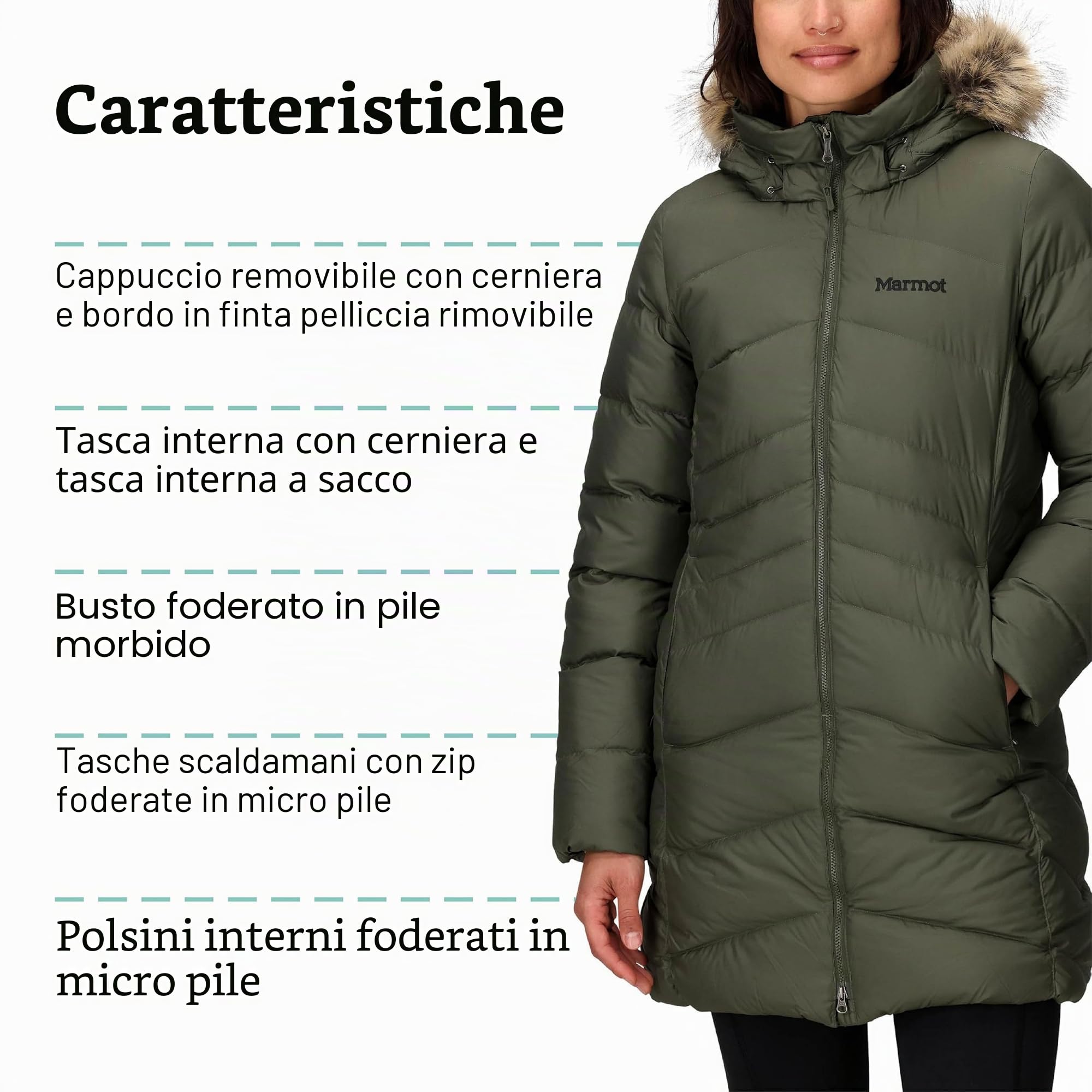 Marmot Wm's Montreal Coat, Piumino Leggero Isolante, Densità dell'Imbottitura 700, Cappotto da Esterno, Giacca Impermeabile Idrorepellente, Antivento