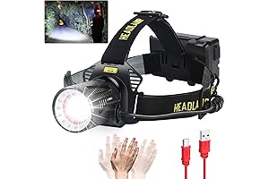 Aikertec Headlamp Rechargeable Headlight, 150000LM Super Bright