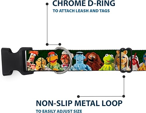 Miniatura 5 de Buckle-Down Muppets - Collar de clip de plástico, 20 caracteres, verde de postura de grupo de 20 caracteres, 1 pulgada de ancho, se adapta a cuello