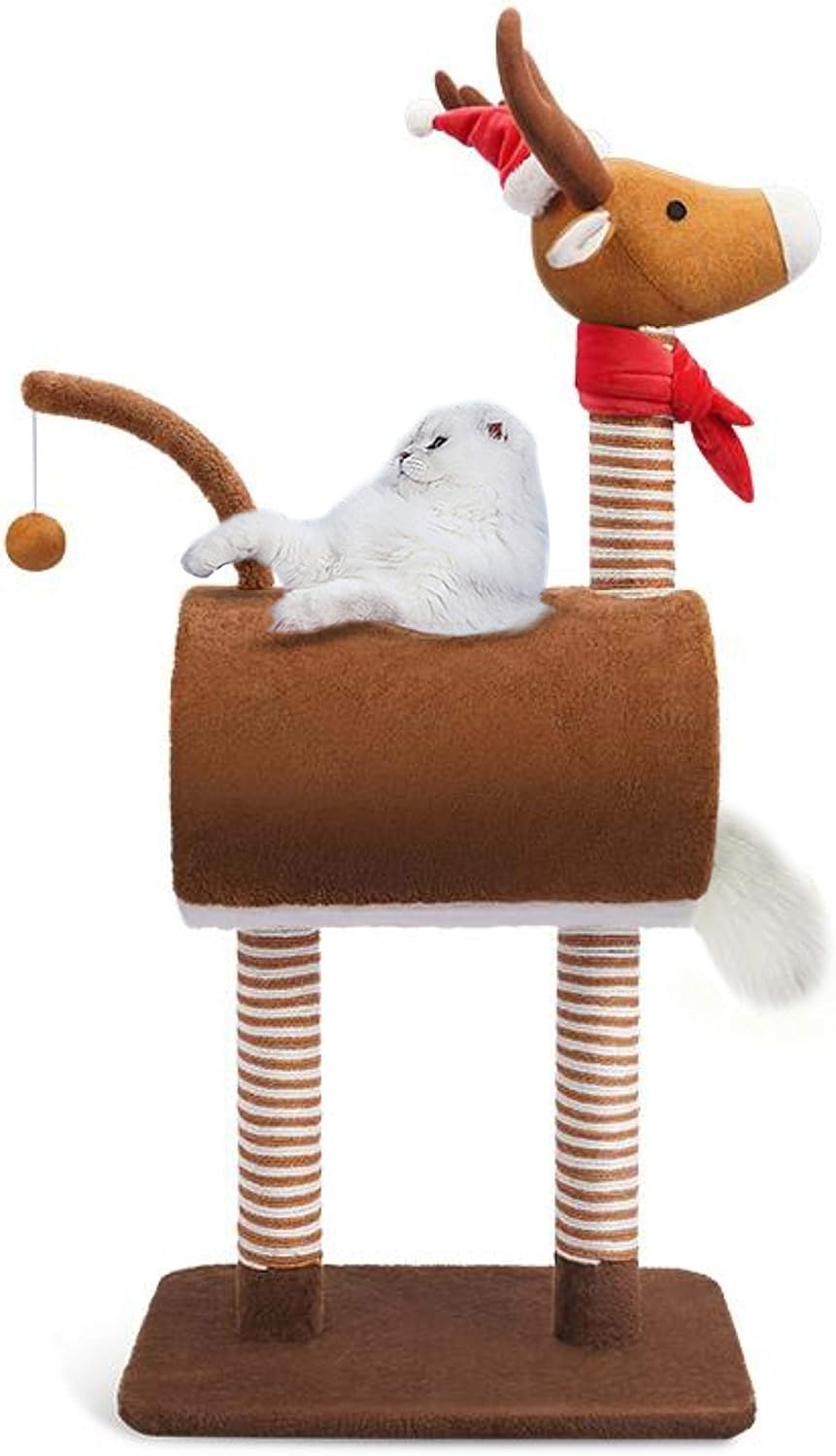 TOPKITCH Activity Cat Tree Condo with Scratching Posts &, Activity Tower Cat Play House Furniture (Deer)