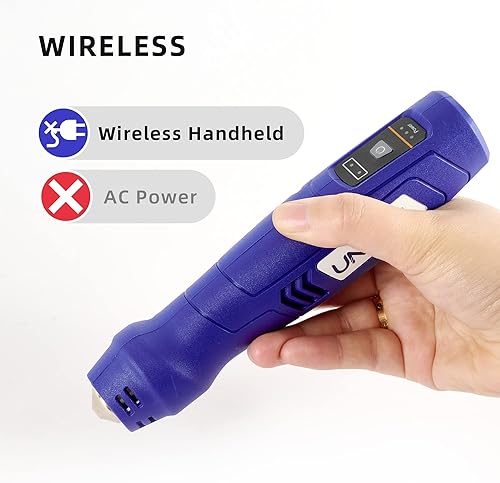Miniatura 4 de Pistola de calor inalámbrica para manualidades, calentamiento rápido de 600 F, mini pistola de aire caliente recargable para envoltura retráctil,
