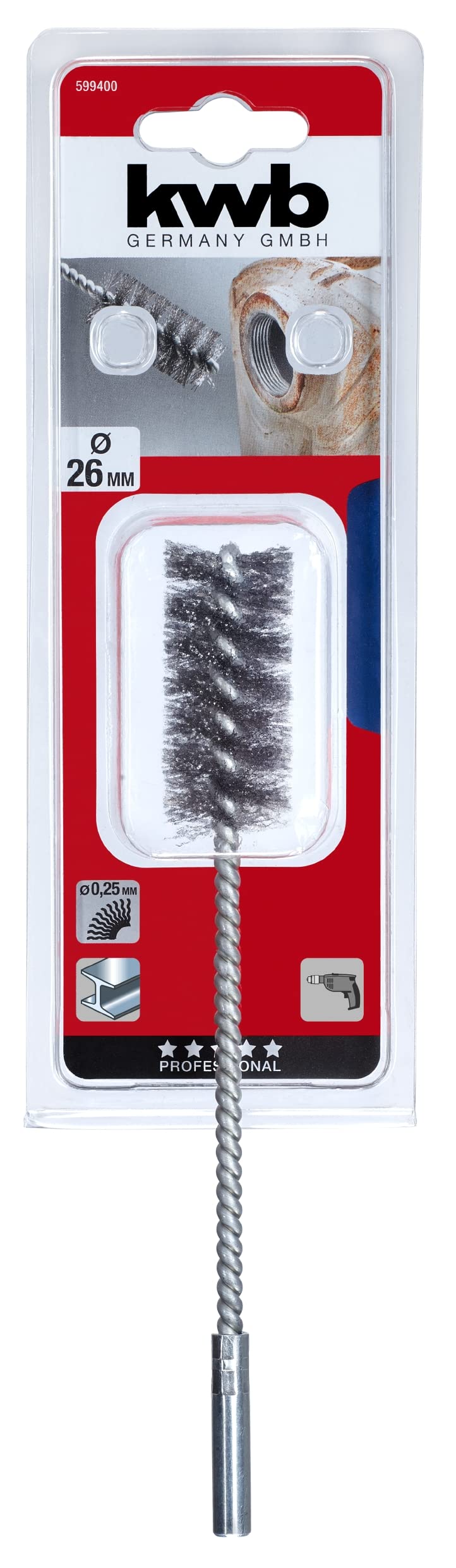 Spazzola Per Tubi KWB 5994-00 - Filo D'Acciaio Ondulato, Diametro 26mm, Per Pulizia E Manutenzione - Foto 9
