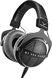 beyerdynamic Fones de ouvido com fio DT 990 Pro X Over-Ear Studio para mixagem, masterização e edição (aberto) com cabo removível feito à mão na Alemanha (48 Ohms, preto)